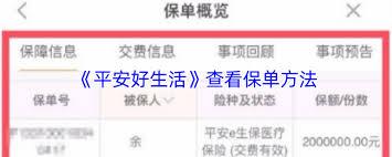 平安好生活如何查看保单
