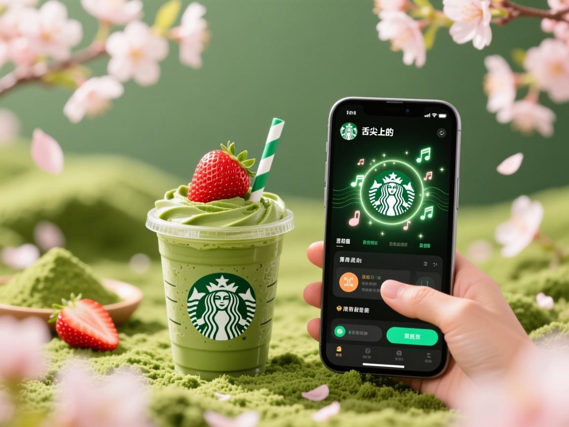 抹茶草莓星巴克app，舌尖上的春日序曲与指尖魔法