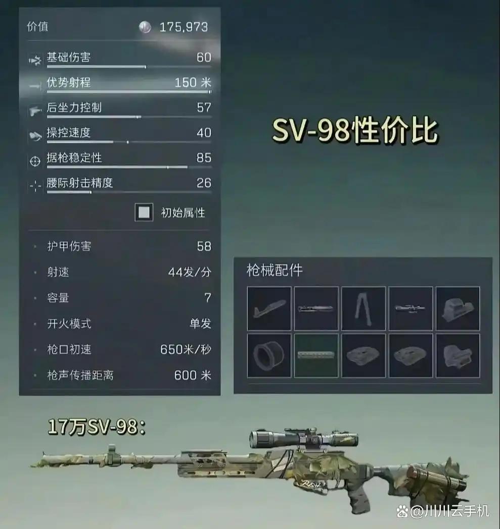 三角洲行动s7烽火地带SV 98改枪方案