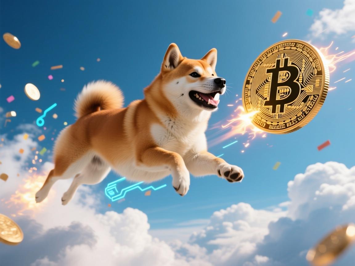 当柴犬冲上云霄，一张狗狗币起飞图片点燃的狂欢与思考