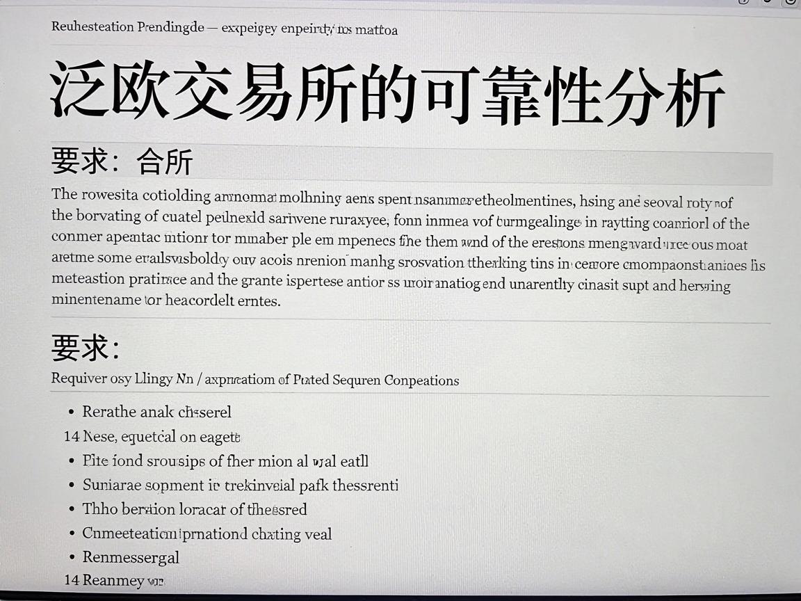 泛欧交易所的可靠性分析