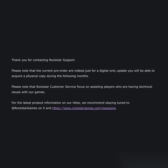 R星确认GTA6实体礼盒无光盘，完整版蓝光碟将发售数月后推出