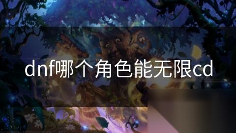 dnf哪个角色能无限cd