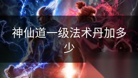 神仙道一级法术丹加多少