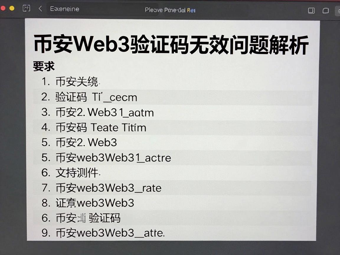 币安Web3验证码无效问题解析